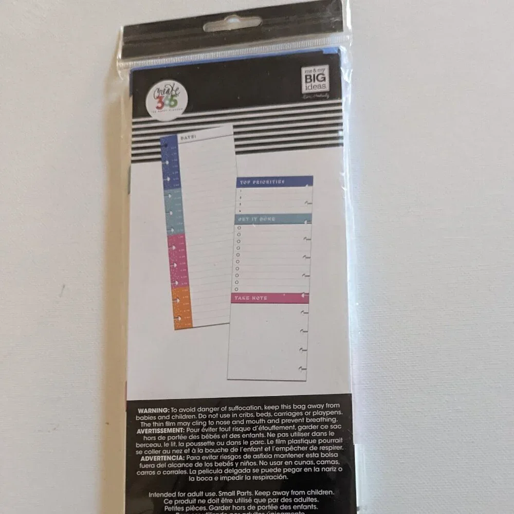 NWT Happy Planner 60pgs 'Daily Schedule Sheets' Big Hourly Half Sheet Paper Pack